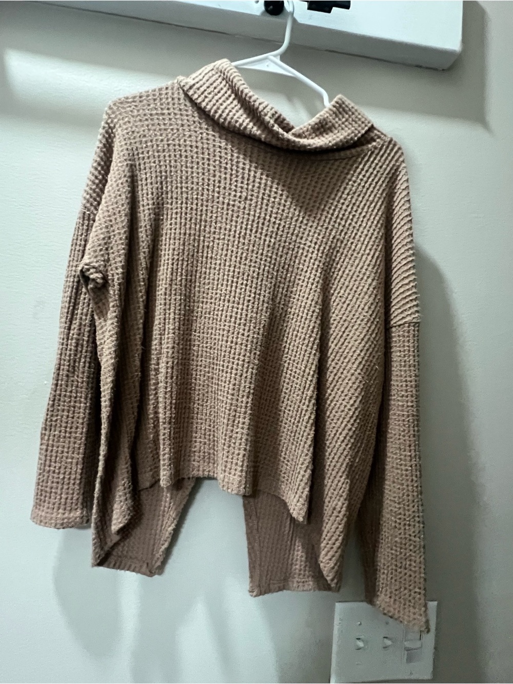 Gaze Camel Waffle Knit Turtleneck Sweater